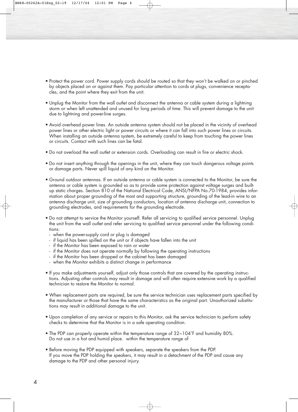 Samsung SPL4225DX-XAC User Manual | Page 4 / 72