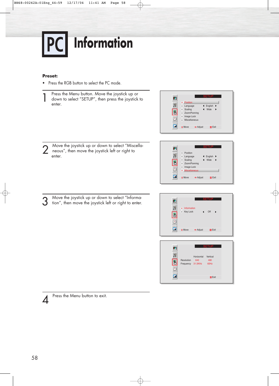 Information | Samsung SPL4225DX-XAC User Manual | Page 58 / 72