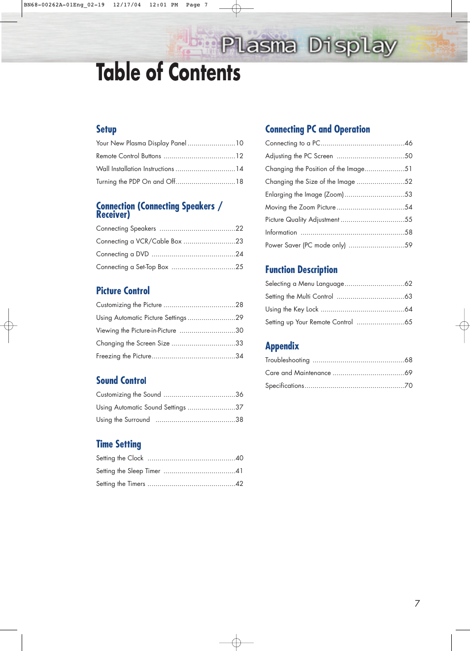 Samsung SPL4225DX-XAC User Manual | Page 7 / 72