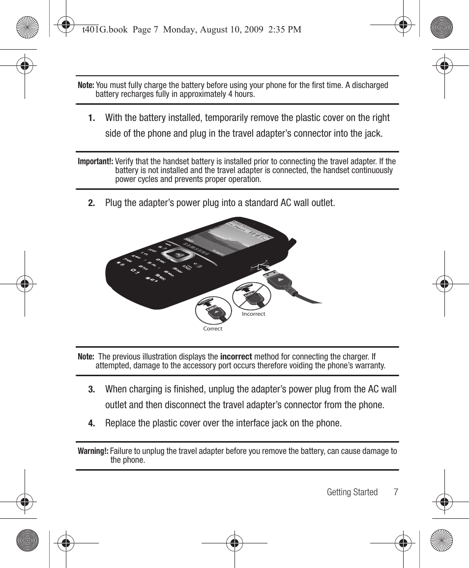 Samsung SGH-T401YKGTRF User Manual | Page 11 / 76