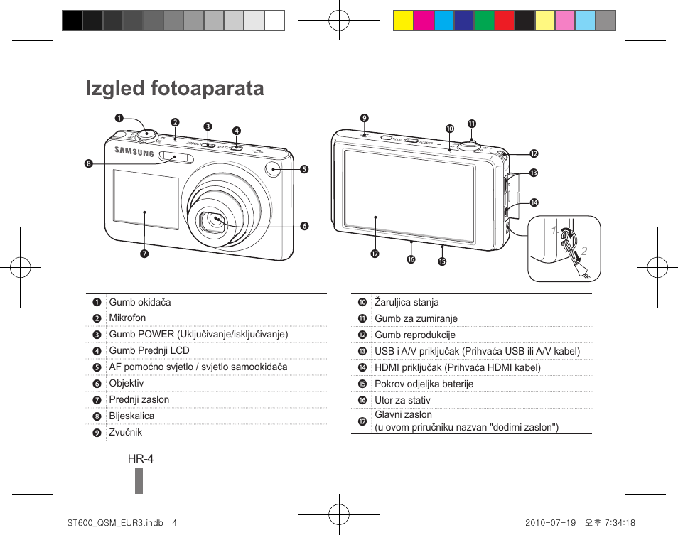 Izgled fotoaparata | Samsung EC-ST600ZBPBUS User Manual | Page 134 / 144