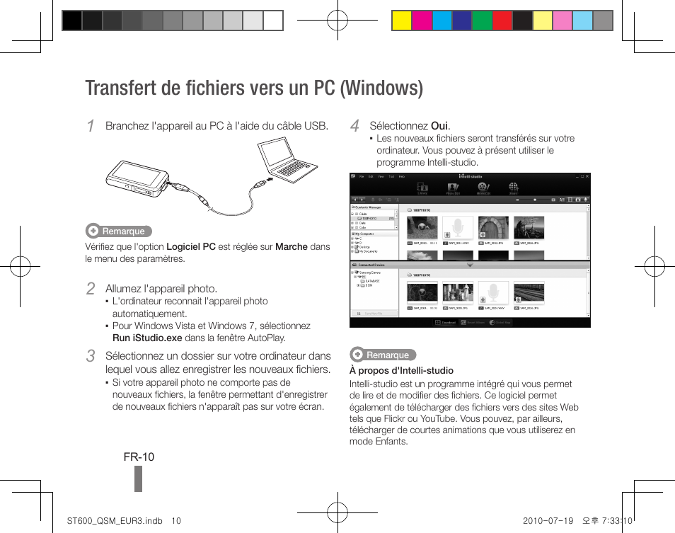 Transfert de fichiers vers un pc (windows) | Samsung EC-ST600ZBPBUS User Manual | Page 30 / 144