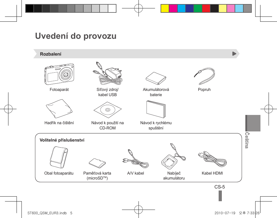 Uvedení do provozu | Samsung EC-ST600ZBPBUS User Manual | Page 55 / 144