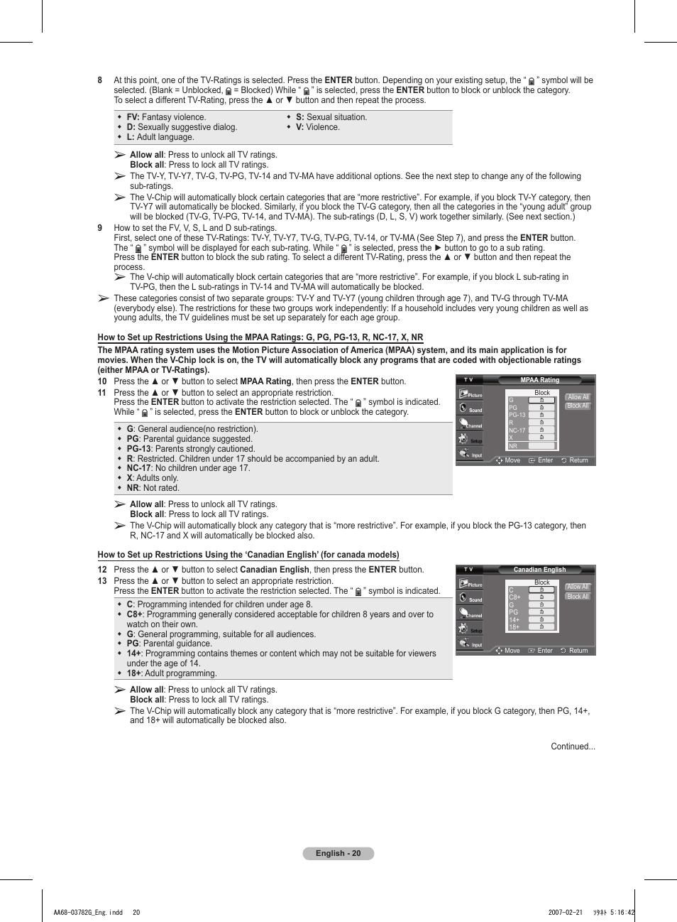 Samsung TXT2793HX-XAA User Manual | Page 21 / 36