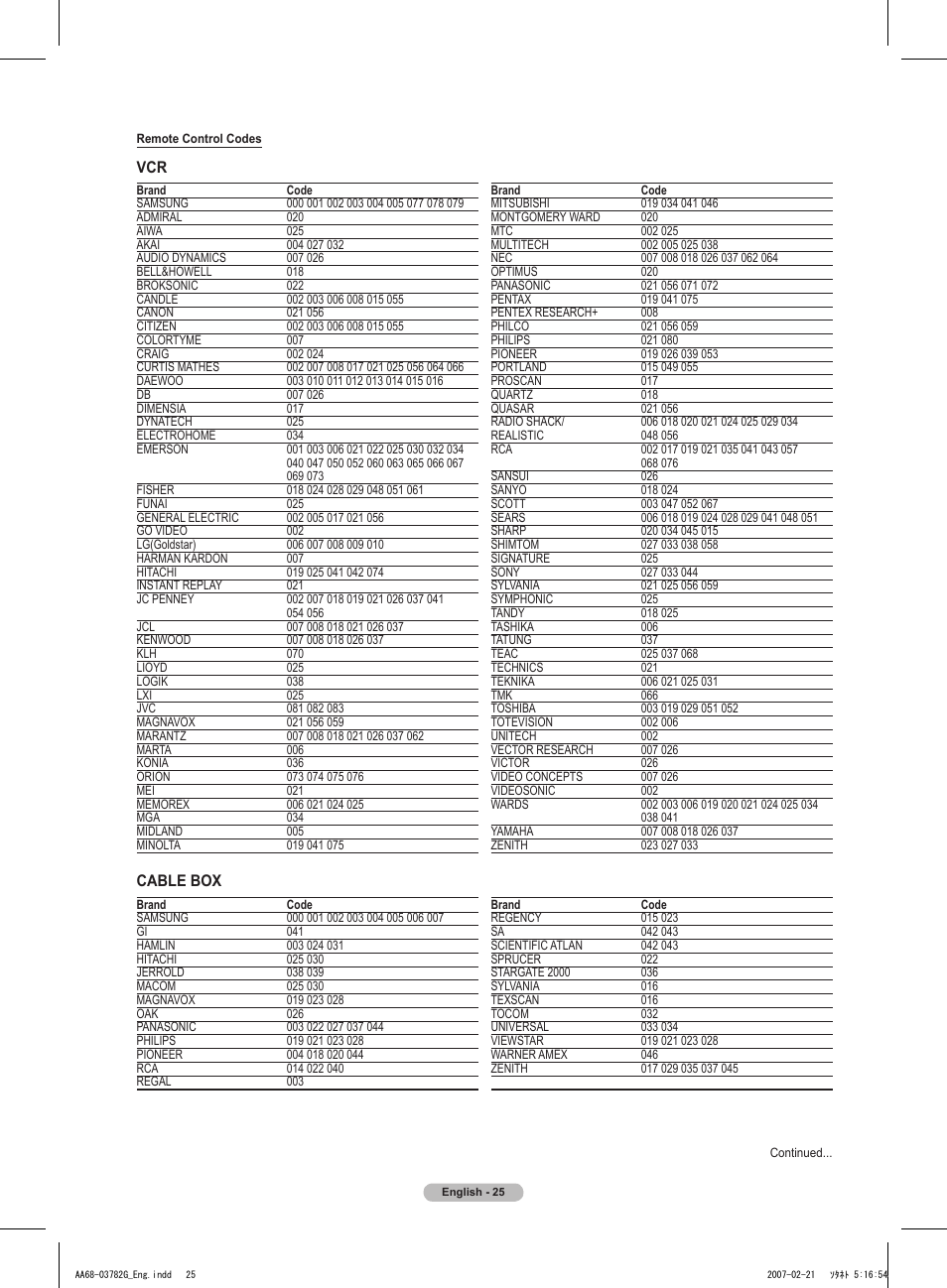 Cable box | Samsung TXT2793HX-XAA User Manual | Page 26 / 36
