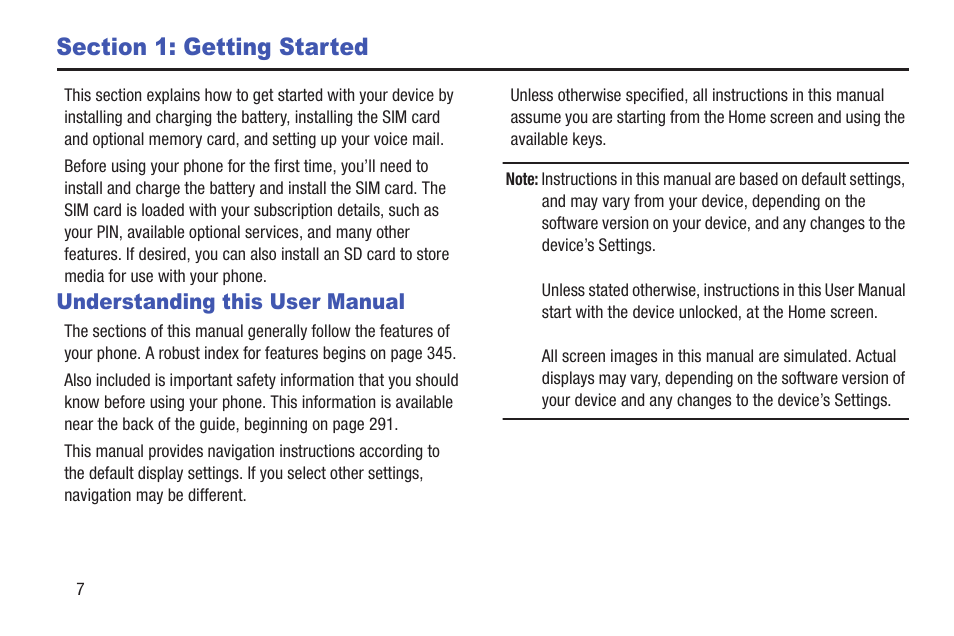 Section 1: getting started, Understanding this user manual | Samsung SGH-T989ZKBTMB User Manual | Page 12 / 366