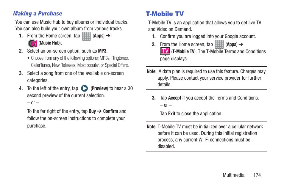 T-mobile tv | Samsung SGH-T989ZKBTMB User Manual | Page 179 / 366