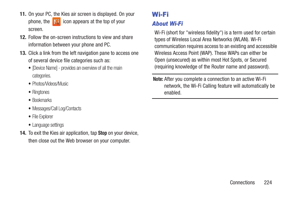 Wi-fi | Samsung SGH-T989ZKBTMB User Manual | Page 229 / 366