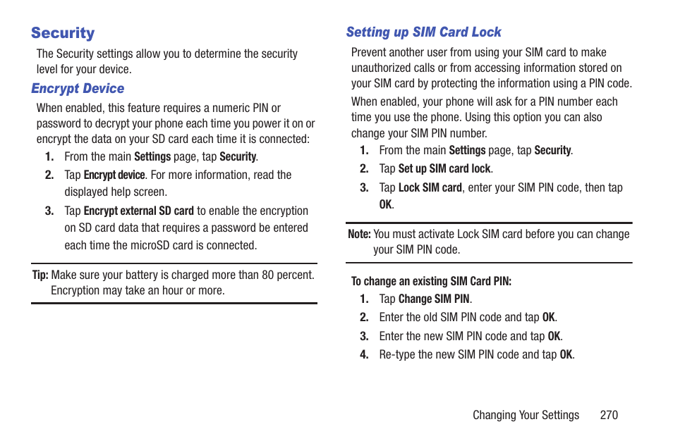 Security | Samsung SGH-T989ZKBTMB User Manual | Page 275 / 366