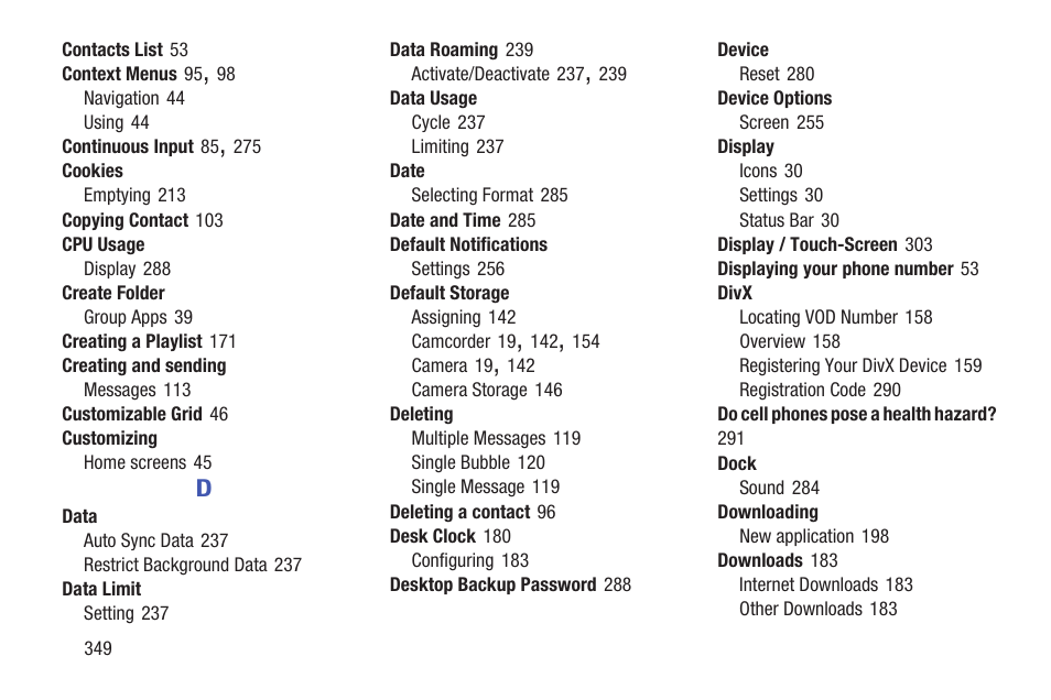 Samsung SGH-T989ZKBTMB User Manual | Page 354 / 366