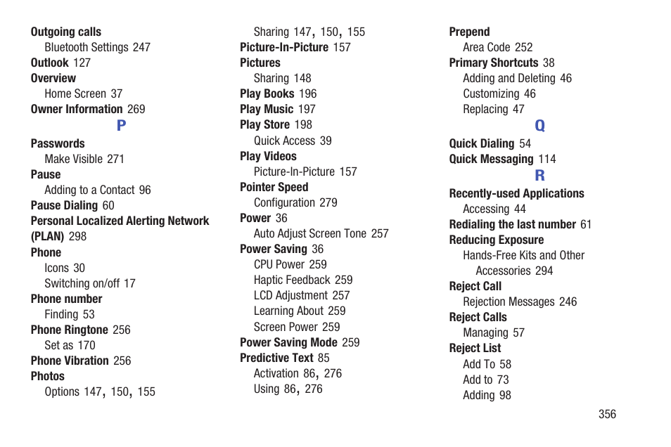 Samsung SGH-T989ZKBTMB User Manual | Page 361 / 366