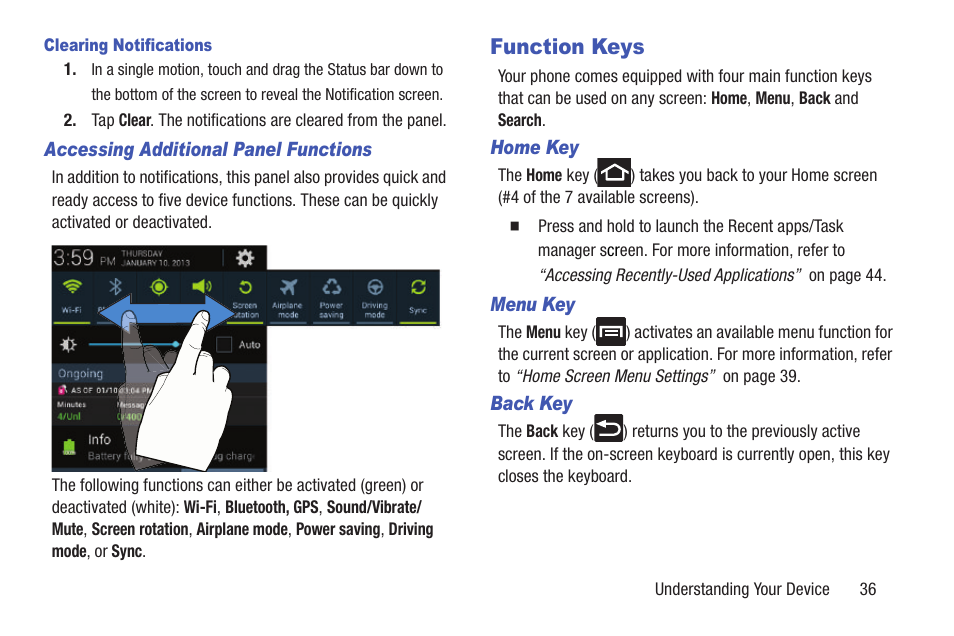 Function keys | Samsung SGH-T989ZKBTMB User Manual | Page 41 / 366