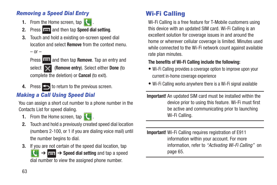 Wi-fi calling | Samsung SGH-T989ZKBTMB User Manual | Page 68 / 366