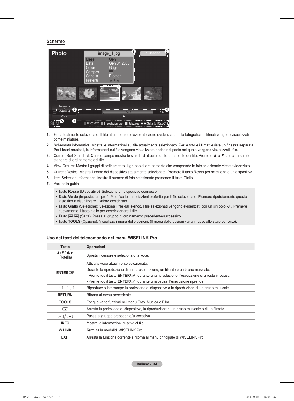 Photo, Schermo | Samsung PS63A756T1MXXC User Manual | Page 237 / 337