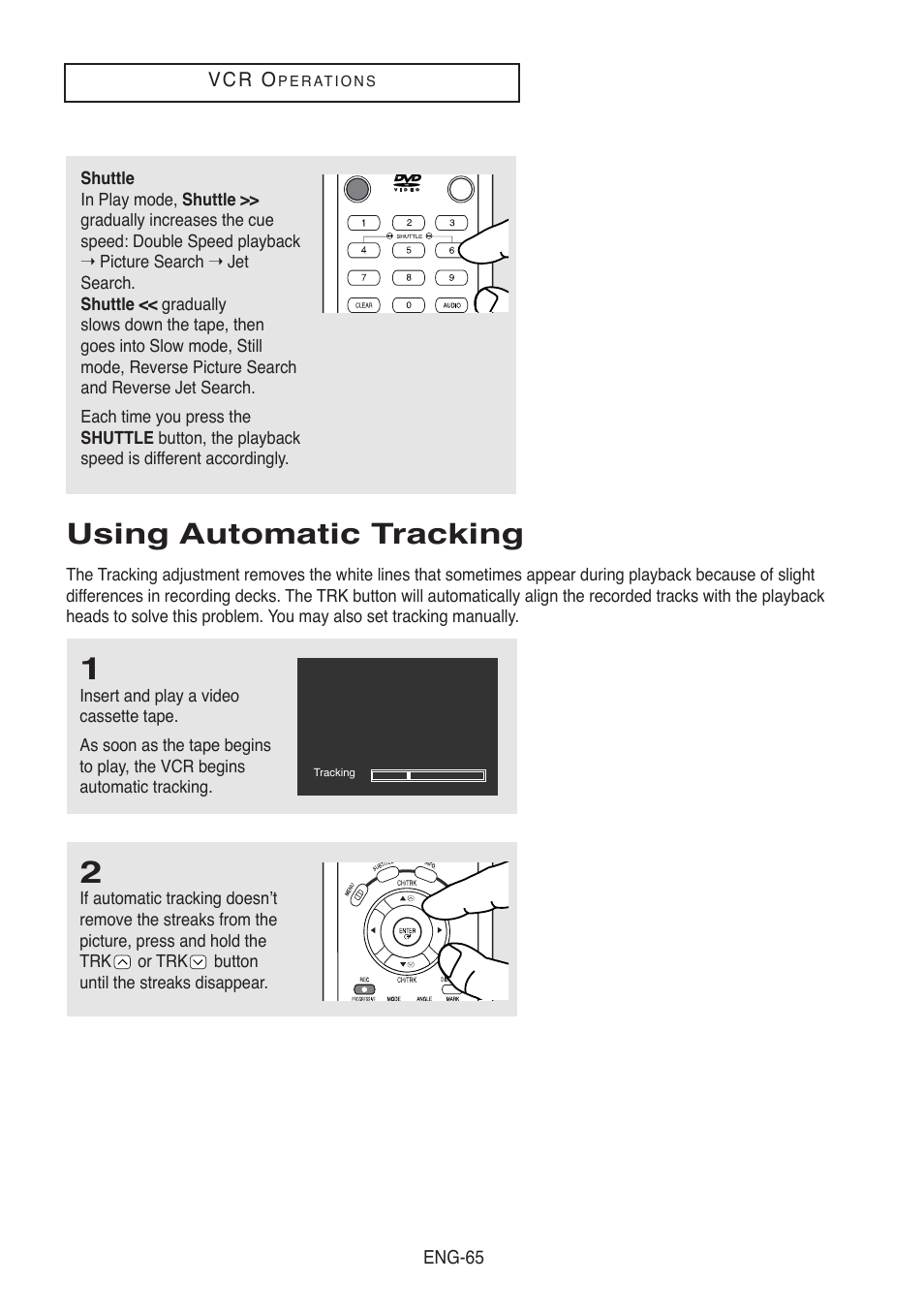Using automatic tracking | Samsung DVD-V5500-AFS User Manual | Page 65 / 85