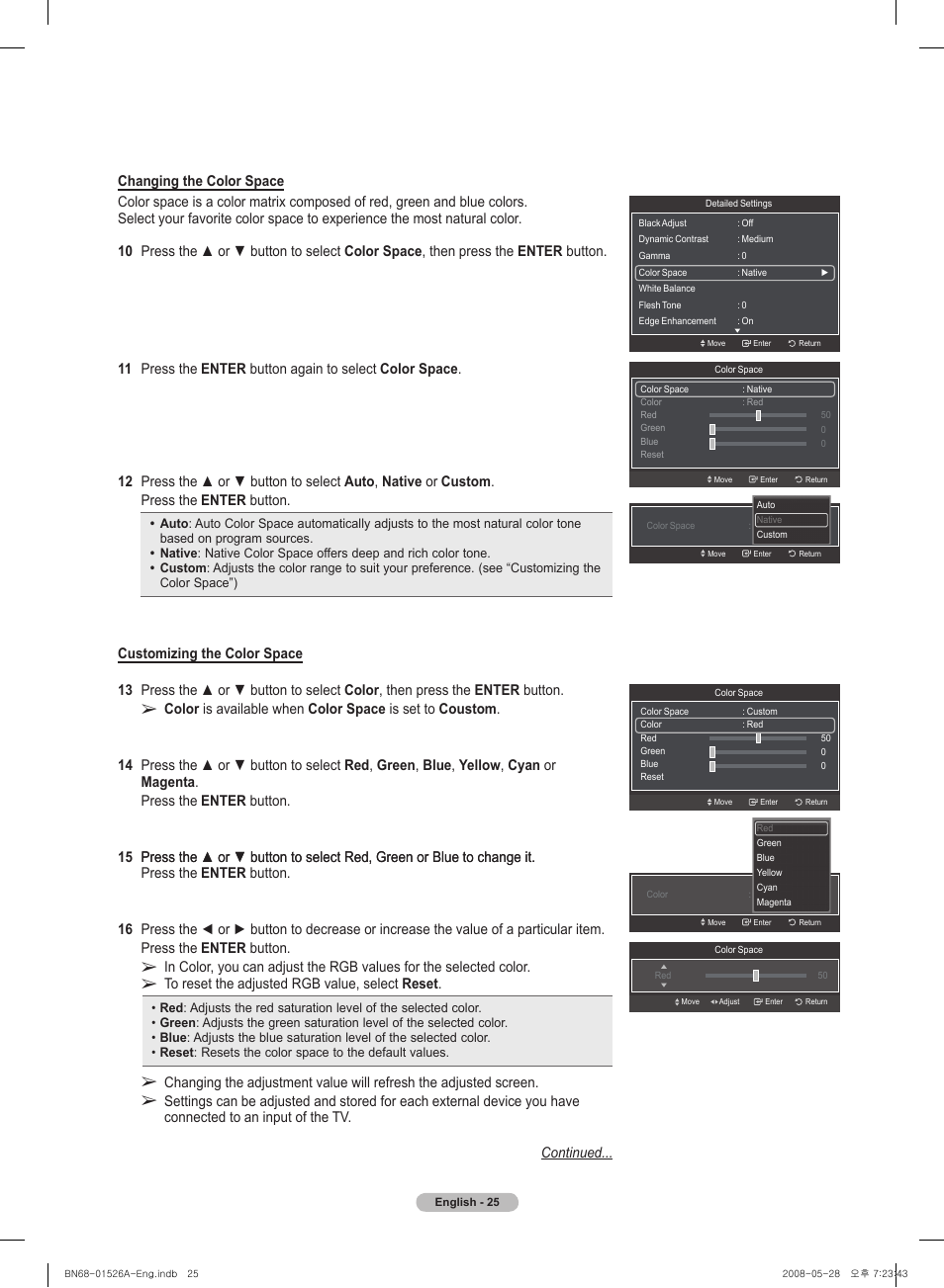 Samsung PN50A530S2FXZA User Manual | Page 25 / 168