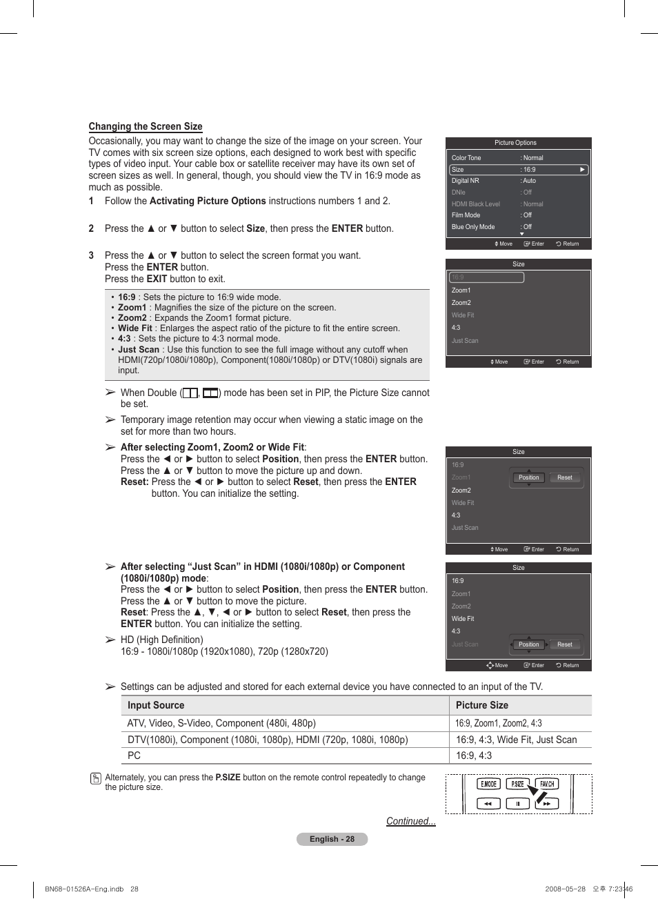 Samsung PN50A530S2FXZA User Manual | Page 28 / 168