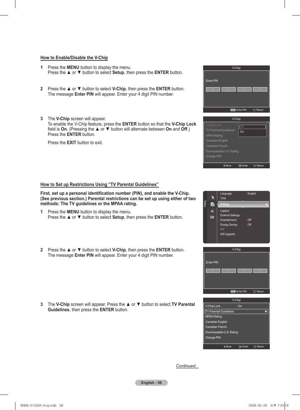 Samsung PN50A530S2FXZA User Manual | Page 58 / 168