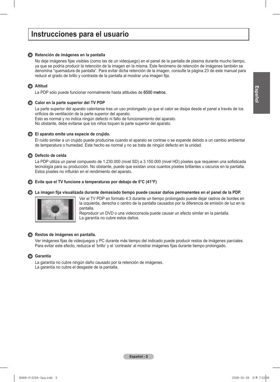 Instrucciones para el� usuario | Samsung PN50A530S2FXZA User Manual | Page 90 / 168