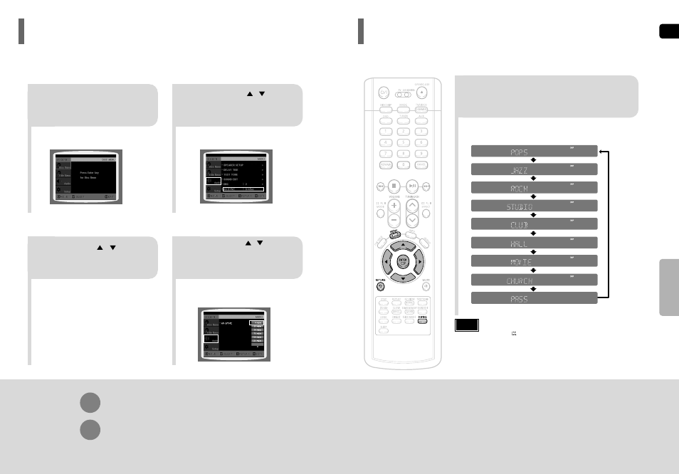 Av sync setup, Sound field (dsp)/eq function, Av sync setup 53 | Samsung HT-P40TH-XAA User Manual | Page 28 / 35