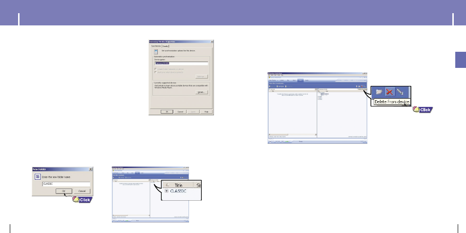 Using windows media player 10, Iviewing properties, Ideleting file and folder i creating folder | Samsung YH-925GS-XAP User Manual | Page 14 / 37