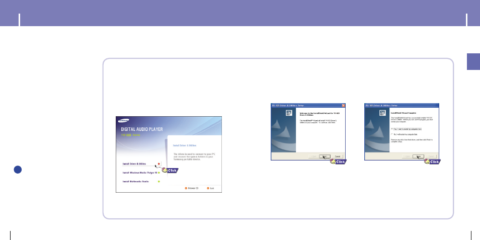 Connecting the player to your pc, Iinstalling software 1 | Samsung YH-925GS-XAP User Manual | Page 7 / 37