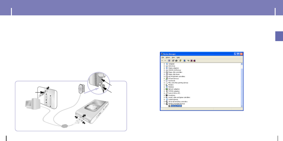 Connecting the player to your pc, Iconnecting the player to your pc with a usb cable | Samsung YH-925GS-XAP User Manual | Page 8 / 37