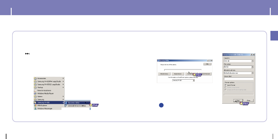 Formatting in pc | Samsung YH-925GS-XAP User Manual | Page 9 / 37