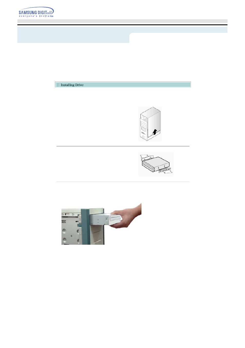 Installing dvd r/rw drive and connecting cables, Installing dvd r/rw drive, And connecting cables | Samsung TS-H542A-WRCH User Manual | Page 9 / 24