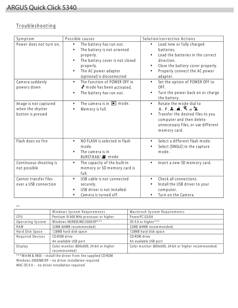Argus quick click 5340 | Argus Camera 5340 User Manual | Page 3 / 3