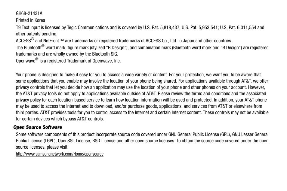 Samsung SGH-A257URAATT User Manual | Page 3 / 121