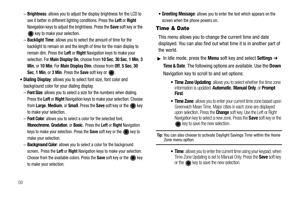 Time & date | Samsung SGH-A257URAATT User Manual | Page 54 / 121