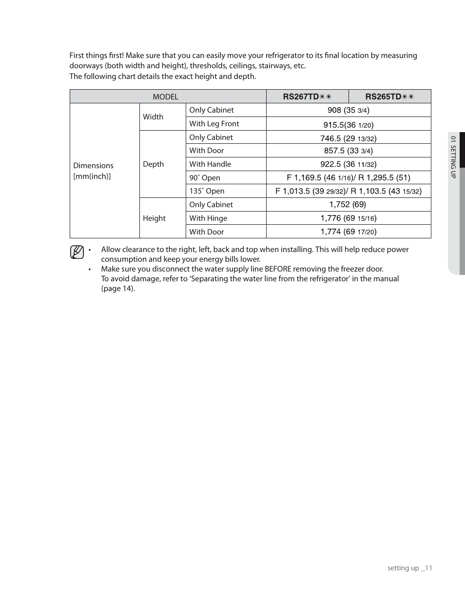Samsung RS265TDPN-XAA User Manual | Page 11 / 72
