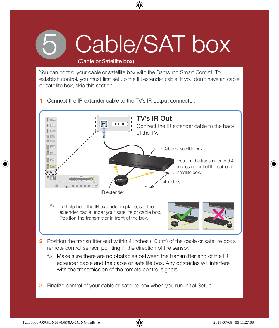 Cable/sat box | Samsung UN55H8000AFXZA User Manual | Page 6 / 12