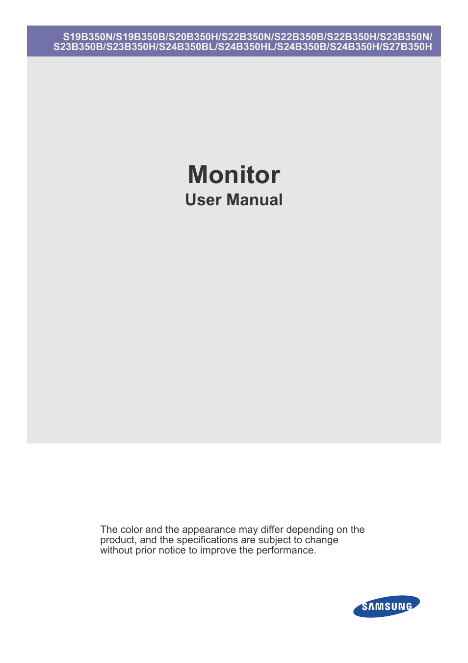 Samsung LS22B350HS-ZA User Manual | 89 pages