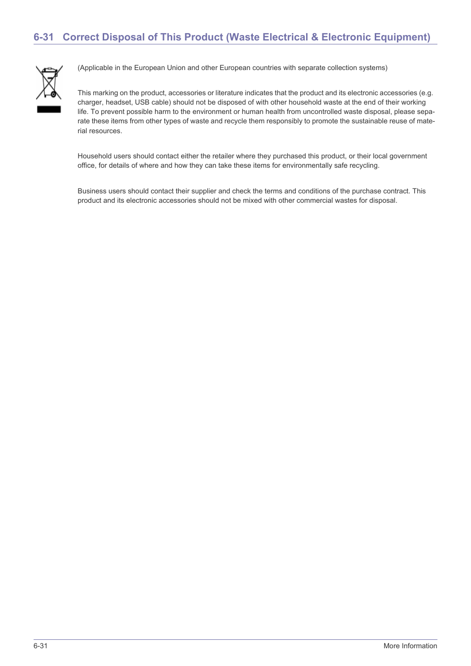 Correct disposal of this product, Waste electrical & electronic equipment) -31 | Samsung LS22B350HS-ZA User Manual | Page 89 / 89