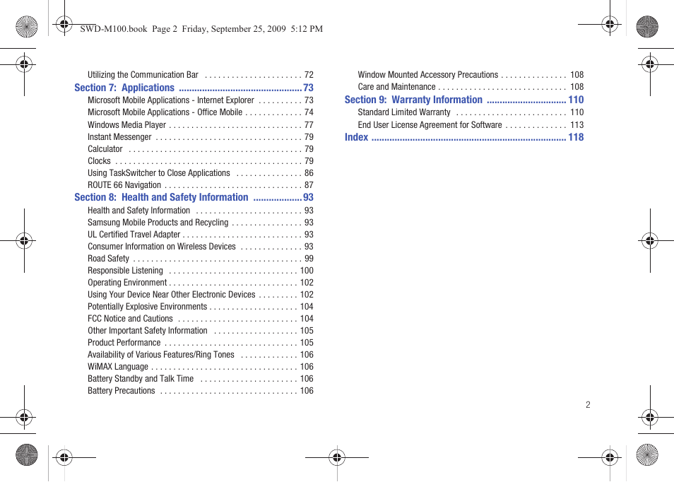 Samsung SWD-M100ZKECLW User Manual | Page 7 / 128