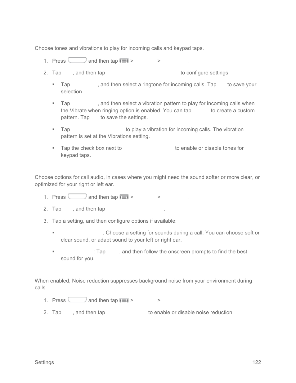 Ringtones and keypad tones, Personalize call sound, Noise reduction | Samsung SPH-L710RWPSPR User Manual | Page 133 / 157