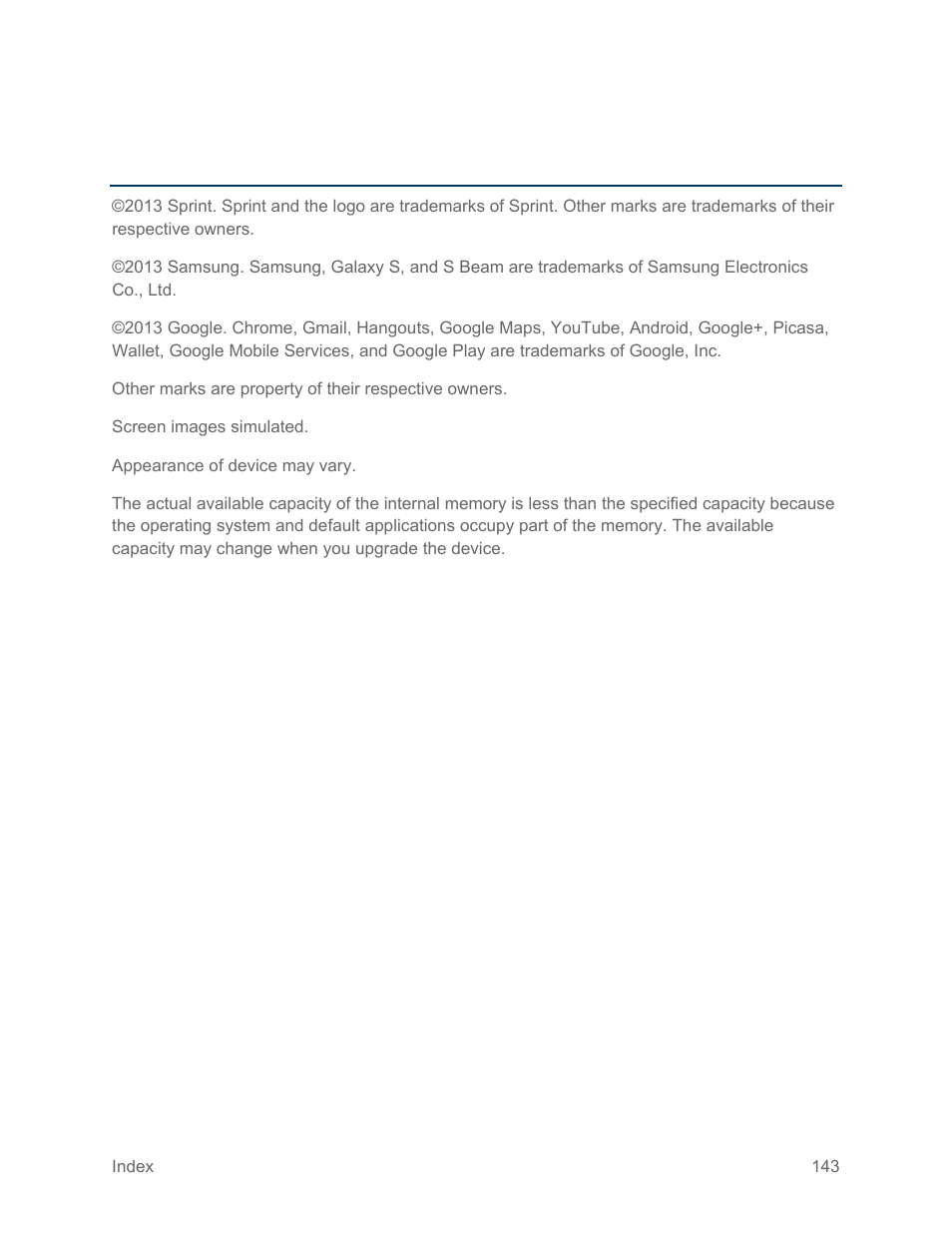 Copyright information | Samsung SPH-L710RWPSPR User Manual | Page 154 / 157