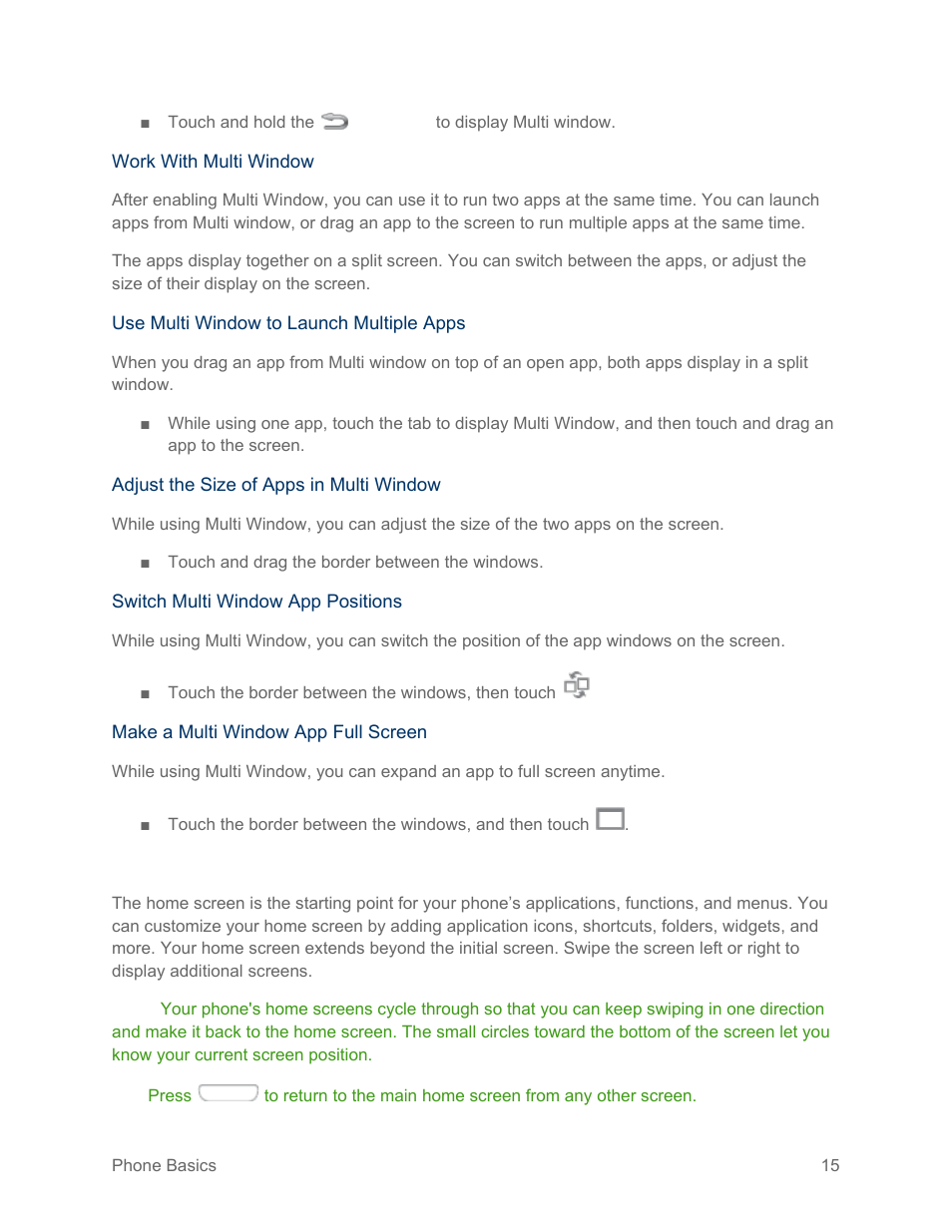 Your home screen | Samsung SPH-L710RWPSPR User Manual | Page 26 / 157
