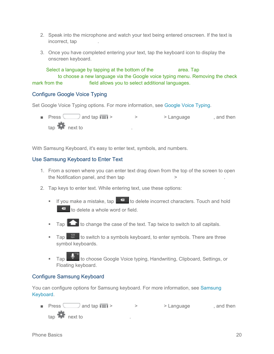 Samsung keyboard | Samsung SPH-L710RWPSPR User Manual | Page 31 / 157