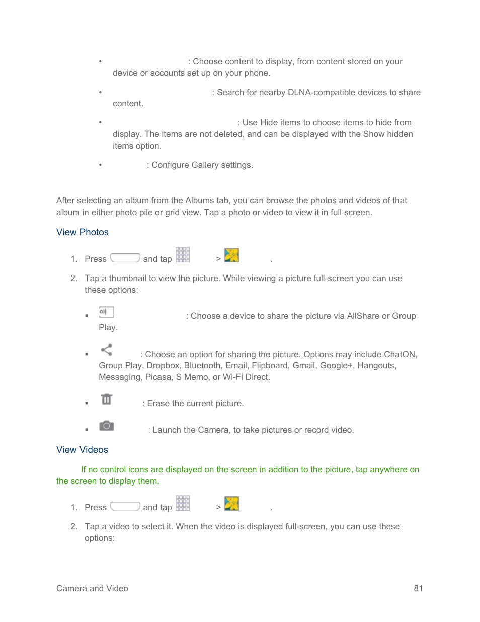 View photos and videos | Samsung SPH-L710RWPSPR User Manual | Page 92 / 157