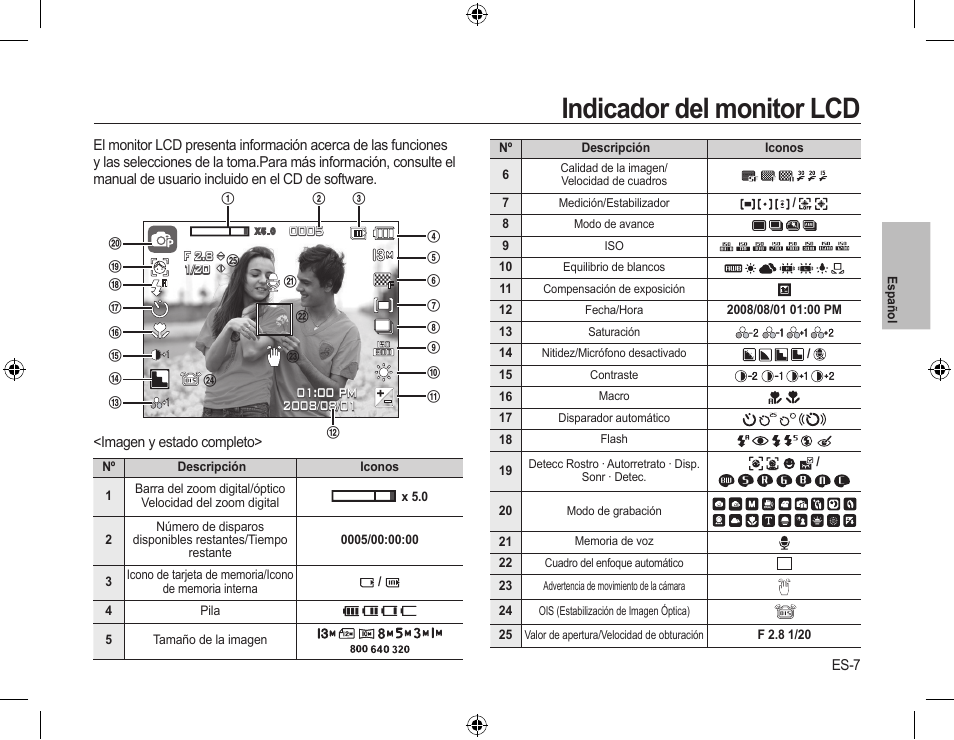 Indicador del monitor lcd | Samsung EC-SL310SBA-US User Manual | Page 22 / 30