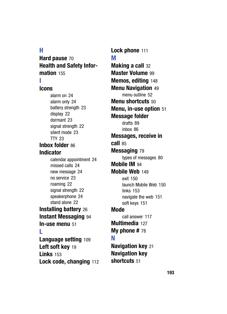 Samsung SCH-A870MBAVZW User Manual | Page 193 / 196