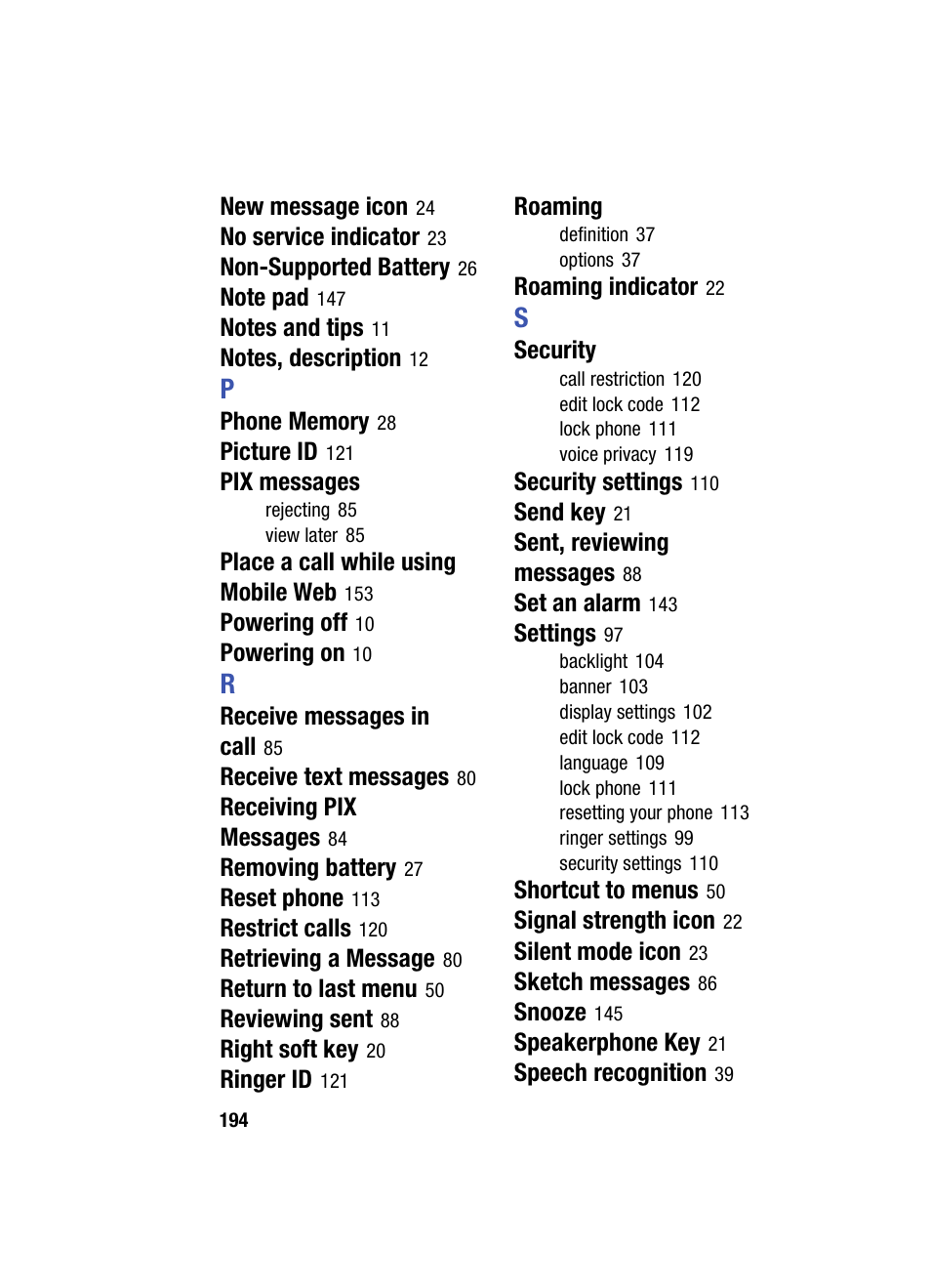 Samsung SCH-A870MBAVZW User Manual | Page 194 / 196