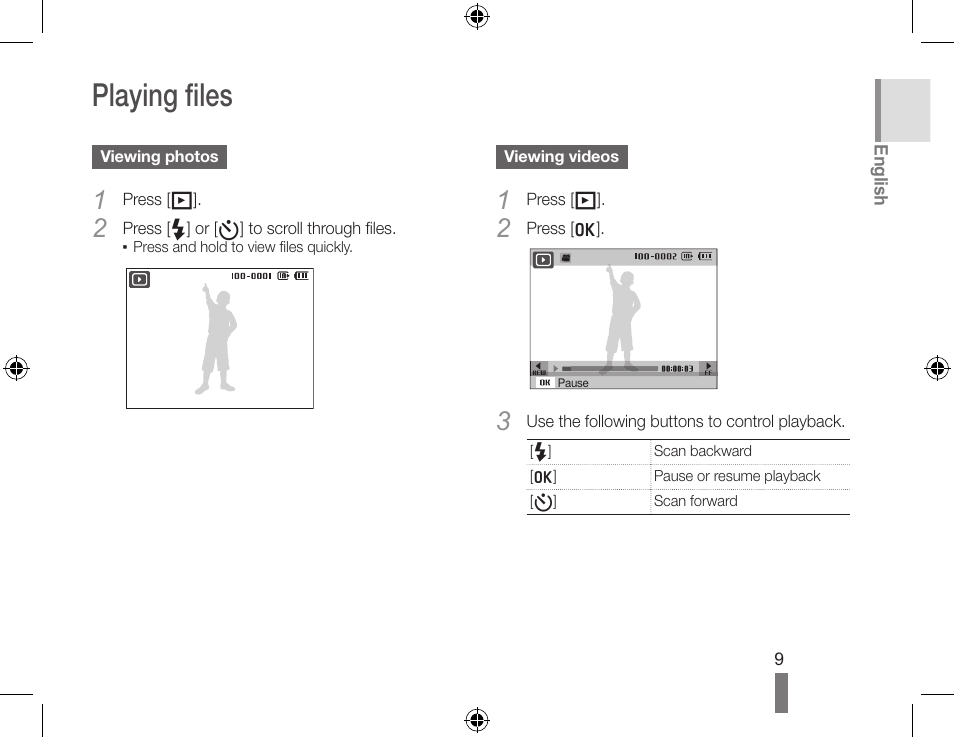 Playing files | Samsung EC-SL202ABP-US User Manual | Page 9 / 22
