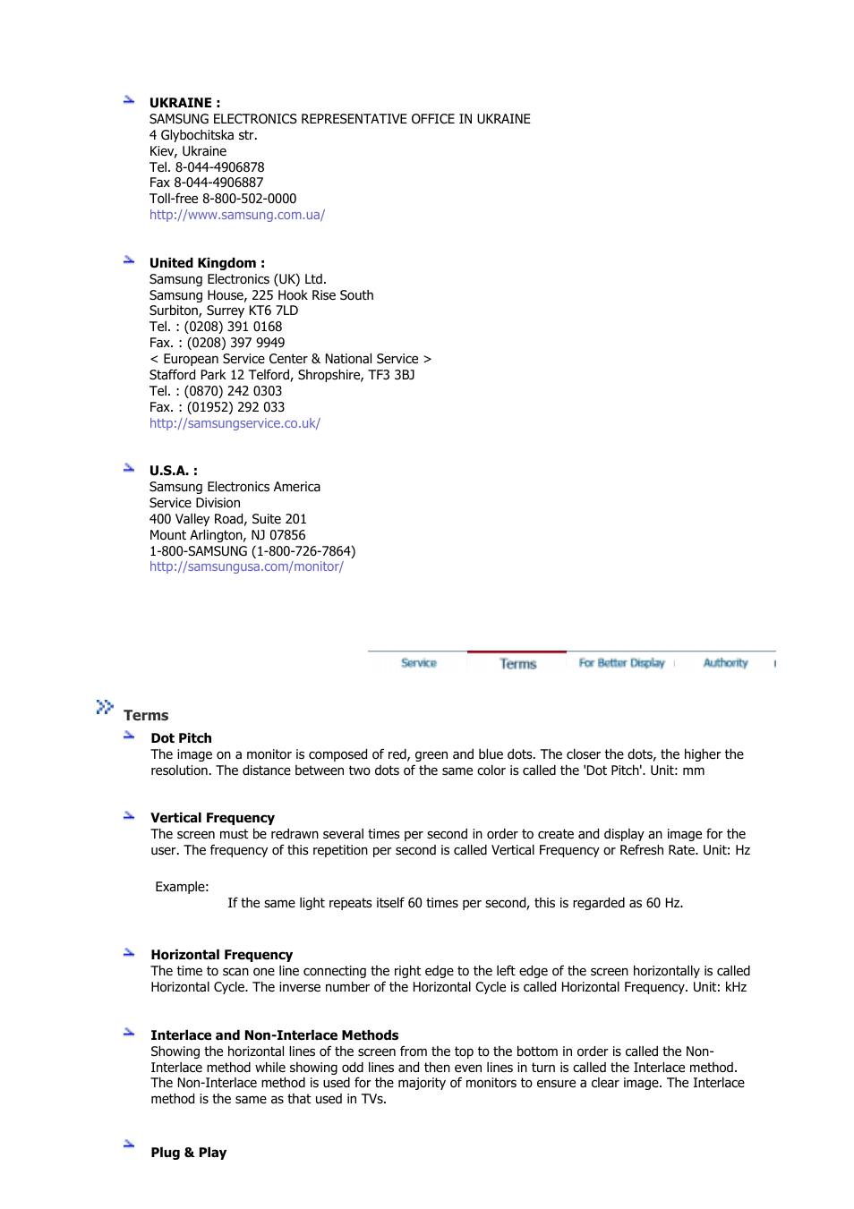 Terms | Samsung GS19VSSB User Manual | Page 62 / 64