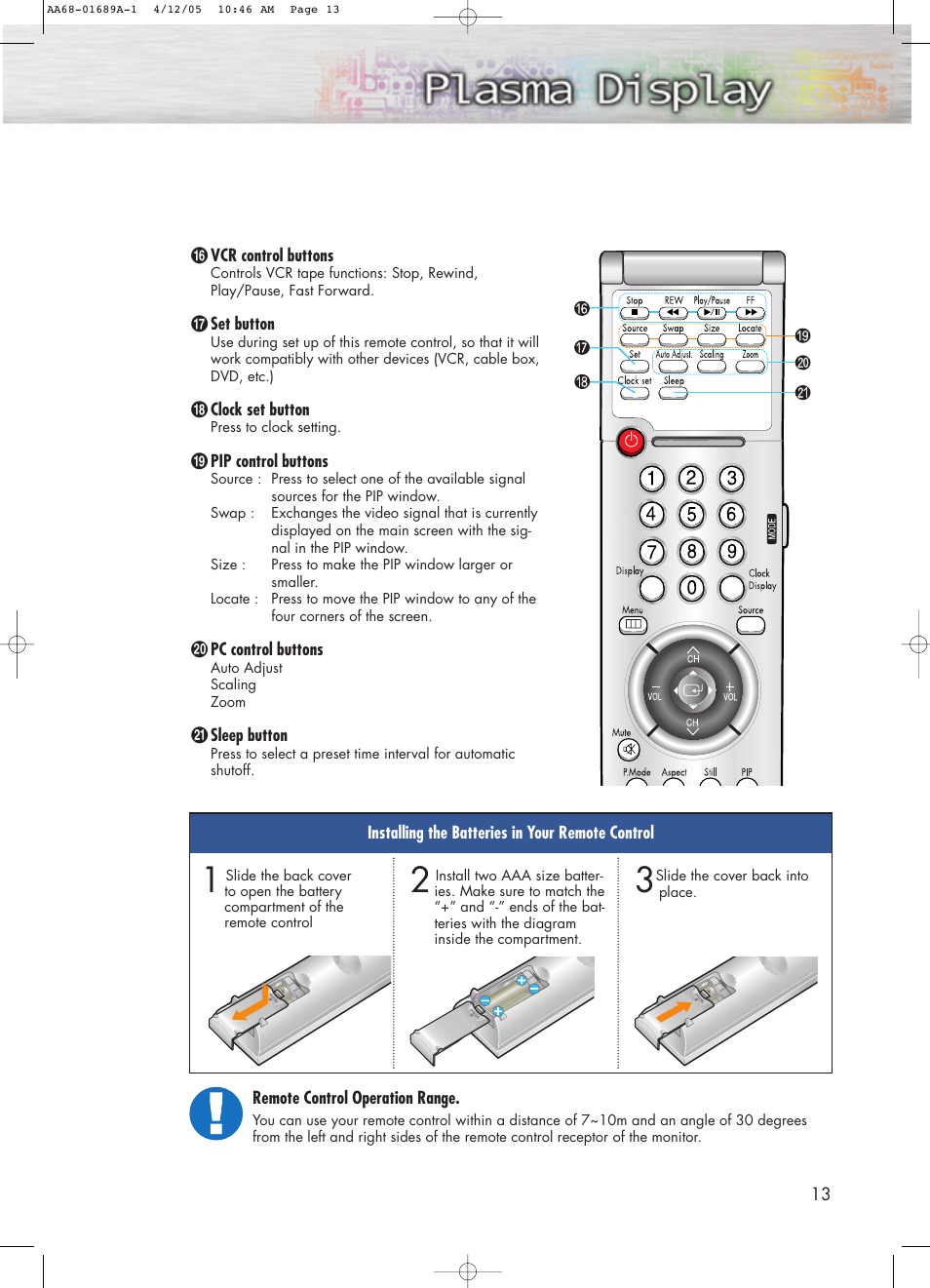 Samsung SPK4215MX-XAC User Manual | Page 13 / 68