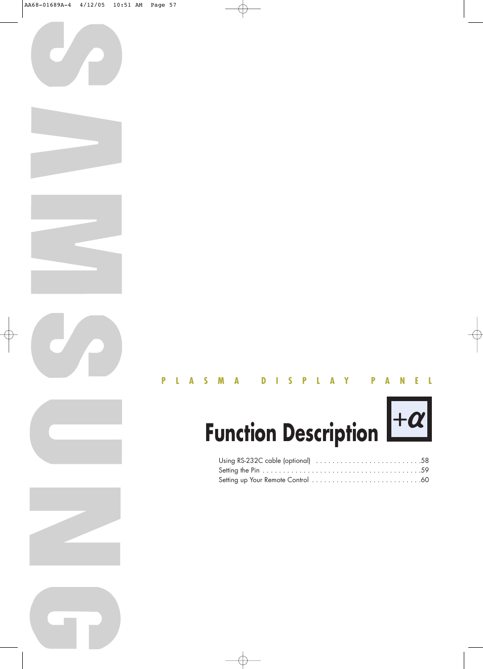 Function description | Samsung SPK4215MX-XAC User Manual | Page 57 / 68
