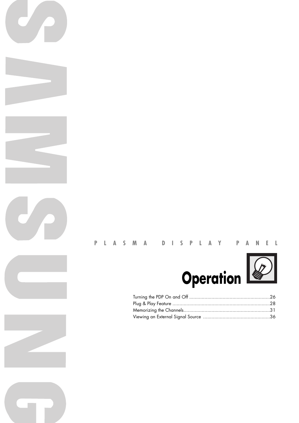 Operation | Samsung SPP4231X-XAC User Manual | Page 25 / 104